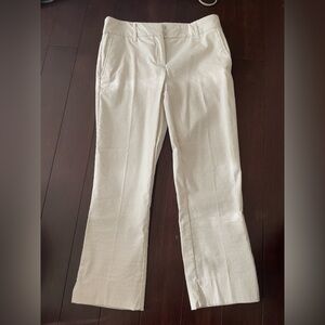 Striped White semi casual pants
